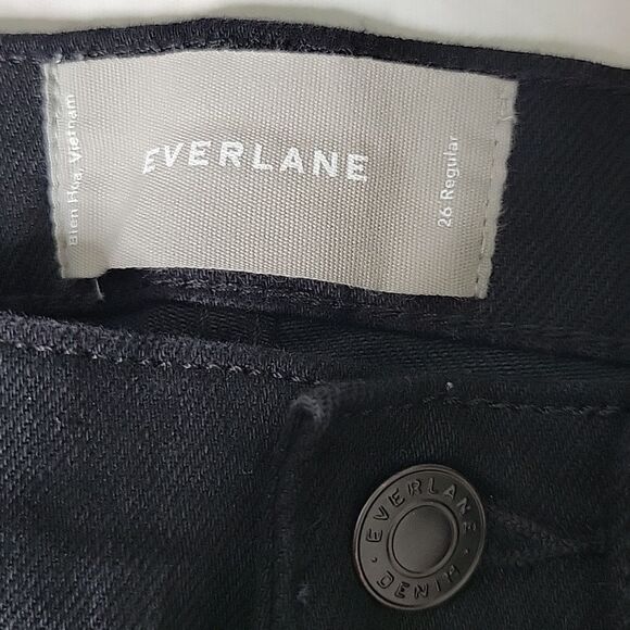 Everlane Women's Black High Rise Straight Jeans - Picture 2 of 9